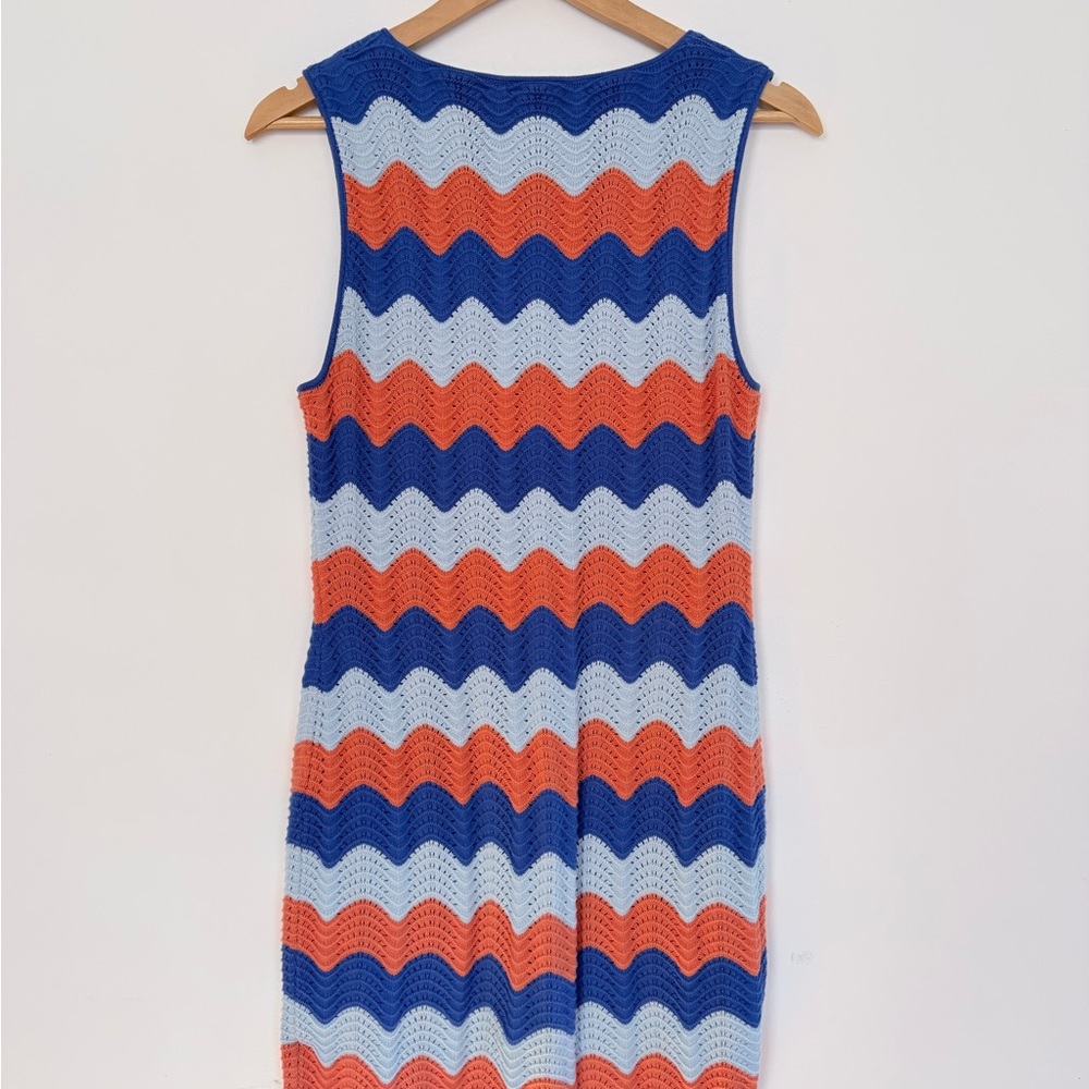 Anthropologie Electric & Rose Chevron Crochet Mini Dress Boho Coastal Beach M - Picture 10 of 11